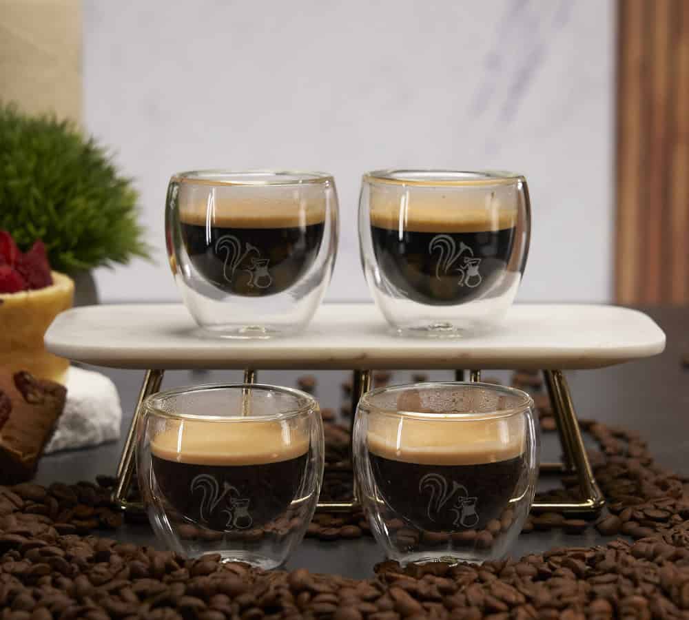 Double-Walled Espresso Glasses, Set of 4 (2.2 oz)
