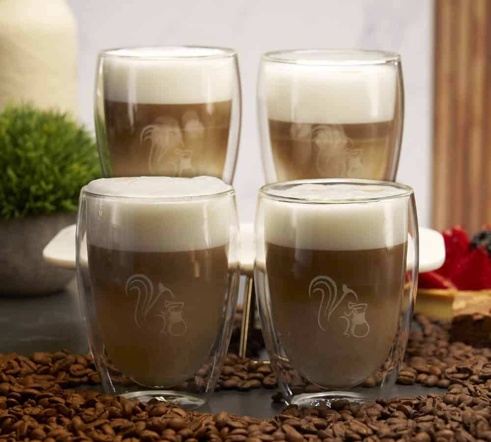 Double-Walled Latte Glasses, Set of 4 (10.1 oz)